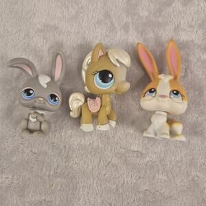 Littlest Pet Shop Barn Animals Farm Animals Horse Pony & 2 Rabbits 2004 & 2005